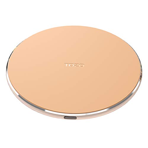 TOZO W1 Wireless Charger Thin Aviation Aluminum Computer Numerical Control Technology Fast Charging Pad Khaki (NO AC Adapter)