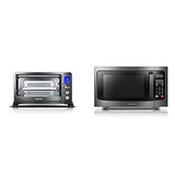 Toshiba AC25CEW-BS Digital Toaster Oven with Convection cooking and 9 Functions, 1500W, 6-Slice Bread/12-Inch Pizza, Black Stainless Steel