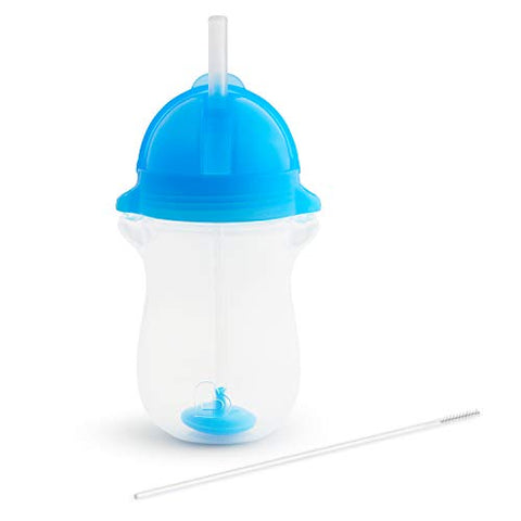 Munchkin Any Angle Click Lock Weighted Straw Cup, Blue/Green, 10oz, 2pk