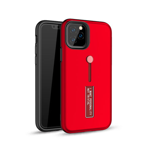 iPhone 11 Black Case with Stand and Finger Strip Shockproof Cases with Hard PC Shield Soft TPU Bumper Cover Case for iPhone 11 6.1 Screen