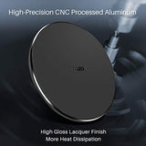 TOZO W1 Wireless Charger Thin Aviation Aluminum Computer Numerical Control Technology Fast Charging Pad Khaki (NO AC Adapter)