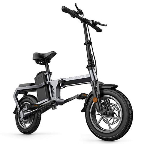 X5S Electric Bicycle Folding 400W 14 inch Chainless Electric Bicycle Bike for Adults, Aluminum E-Bike with Removable 48V20A Lithium Battery