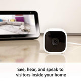 Blink Mini – Compact indoor plug-in smart security camera, 1080 HD video, night vision, motion detection, two-way audio, Works with Alexa – 1 camera
