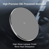 TOZO W1 Wireless Charger Thin Aviation Aluminum Computer Numerical Control Technology Fast Charging Pad Khaki (NO AC Adapter)
