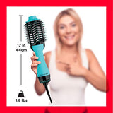 REVLON One Step Hair Dryer And Volumizer Hot Air Brush, Turquoise