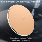 TOZO W1 Wireless Charger Thin Aviation Aluminum Computer Numerical Control Technology Fast Charging Pad Khaki (NO AC Adapter)