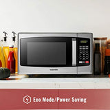 Toshiba AC25CEW-BS Digital Toaster Oven with Convection cooking and 9 Functions, 1500W, 6-Slice Bread/12-Inch Pizza, Black Stainless Steel