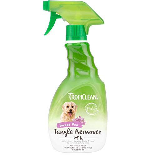 TropiClean Sweet Pea Tangle Remover Spray for Pets, 16oz - Detangler for Pets, Alcohol Free, Paraben Free, Dye Free, Made in the USA