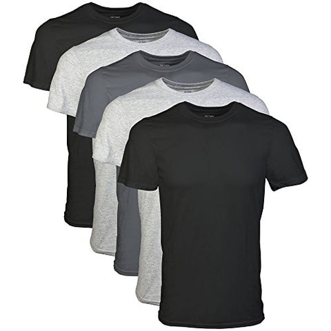 Gildan Men's Crew T-Shirts, Multipack, Assorted Black (5-Pack), Small