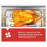 Toshiba AC25CEW-BS Digital Toaster Oven with Convection cooking and 9 Functions, 1500W, 6-Slice Bread/12-Inch Pizza, Black Stainless Steel