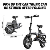 X5S Electric Bicycle Folding 400W 14 inch Chainless Electric Bicycle Bike for Adults, Aluminum E-Bike with Removable 48V20A Lithium Battery