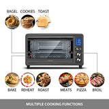 Toshiba AC25CEW-BS Digital Toaster Oven with Convection cooking and 9 Functions, 1500W, 6-Slice Bread/12-Inch Pizza, Black Stainless Steel