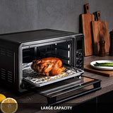 Toshiba AC25CEW-BS Digital Toaster Oven with Convection cooking and 9 Functions, 1500W, 6-Slice Bread/12-Inch Pizza, Black Stainless Steel