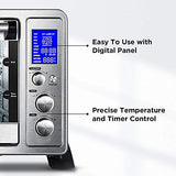 Toshiba AC25CEW-BS Digital Toaster Oven with Convection cooking and 9 Functions, 1500W, 6-Slice Bread/12-Inch Pizza, Black Stainless Steel