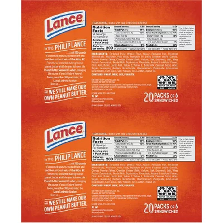 Lance Toastchee Cheddar Cheese (1.41 Oz., 40 Ct.)