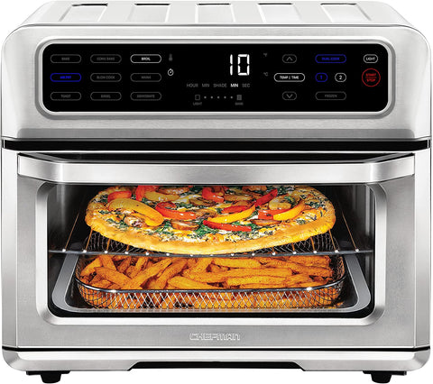 CHEFMAN Air Fryer Toaster Oven XL 20L, Healthy Cooking & User Friendly, Countertop Convection Bake & Broil, 9 Cooking Functions, Auto Shut-Off 60 Min Timer, Nonstick Stainless Steel, Shade Selector