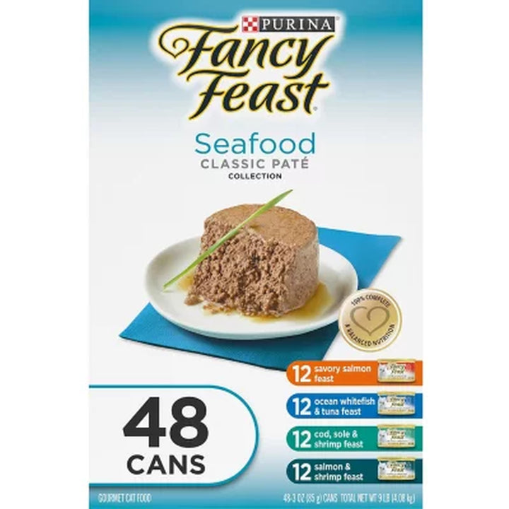 Purina Fancy Feast Canned Wet Cat Food, Variety Pack, 3 Oz., 48 Ct. (Choose Flavor)