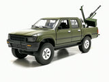 Toyota Hilux Pick up Truck With Anti-tank Gun Diecast Metal Model Car Toys Sound Lighting For Kids Gifts With Box