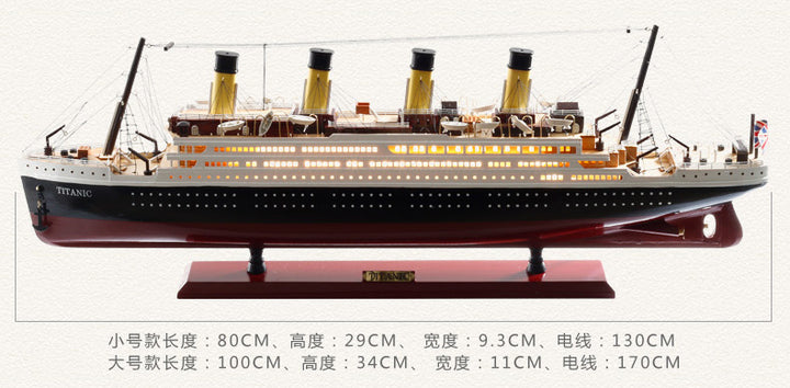 Titanic Model Decoration Wood Sailboat Model Craft Ship.