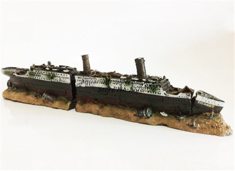 Titanic Lost Wrecked Boat Ship Aquarium Decoration Ornament Military Shipwreck Wreck