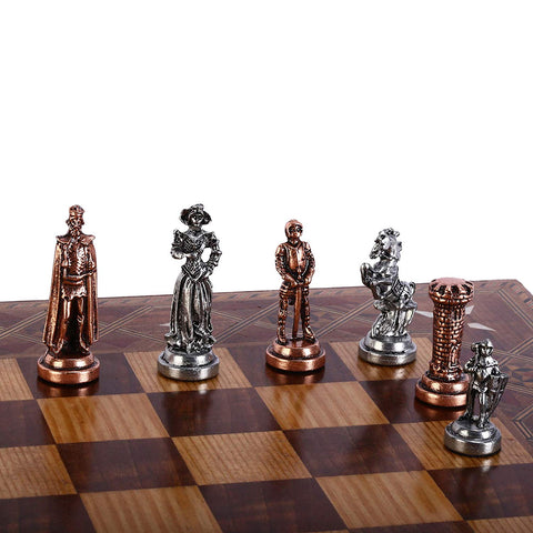 (Only Chess Pieces) Medieval British Army Antique Copper Handmade Cool Chess Pieces King 9 cm inc (Board is not Included)