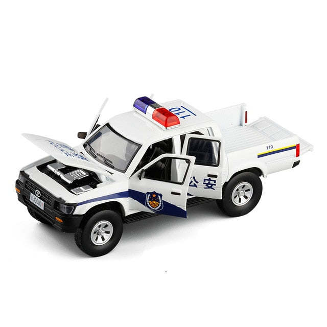 Toyota Hilux Pick up Truck With Anti-tank Gun Diecast Metal Model Car Toys Sound Lighting For Kids Gifts With Box