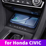 QI wireless phone charging Pad Panel, For Honda Civic 10th 2016 2017 2018 2019.