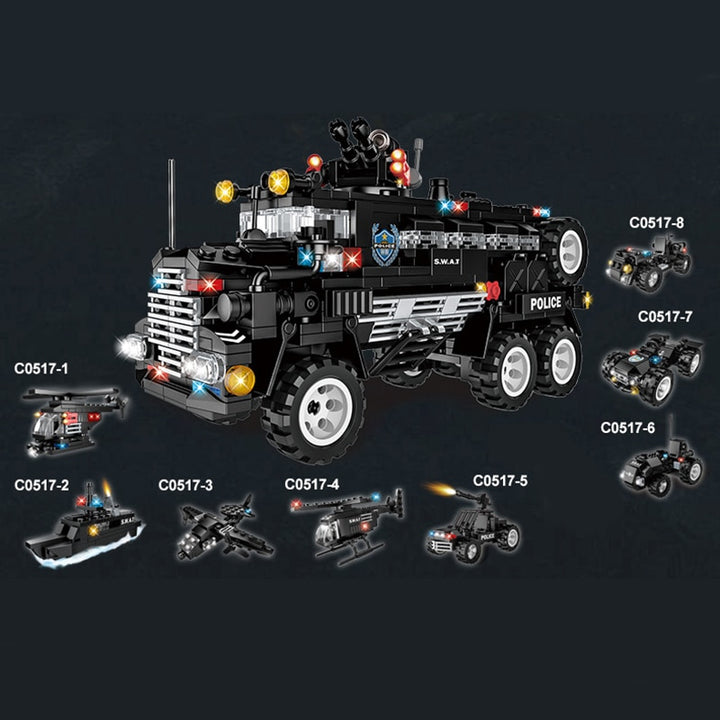 SWAT City Police Series Building Blocks Car  Special Forces Team.