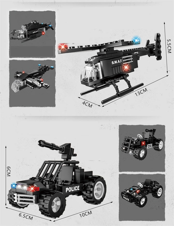 SWAT City Police Series Building Blocks Car  Special Forces Team.