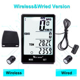 WEST BIKING Waterproof Bicycle Computer With Backlight Wireless Wired Bicycle Computer Bike Speedometer Odometer Bike Stopwatch