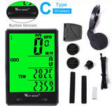 WEST BIKING Waterproof Bicycle Computer With Backlight Wireless Wired Bicycle Computer Bike Speedometer Odometer Bike Stopwatch