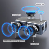 Bluetooth Speaker 25W Small Portable Home LED Screen FM Radio Alarm Clock Wireless Stereo HiFi Mic Loudspeaker Bass Subwoofer