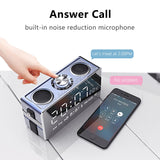 Bluetooth Speaker 25W Small Portable Home LED Screen FM Radio Alarm Clock Wireless Stereo HiFi Mic Loudspeaker Bass Subwoofer