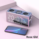 Bluetooth Speaker 25W Small Portable Home LED Screen FM Radio Alarm Clock Wireless Stereo HiFi Mic Loudspeaker Bass Subwoofer