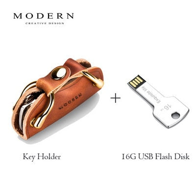 Genuine Leather Smart Key Wallet DIY Keychain EDC Pocket Car Key Holder Key Organizer Holder