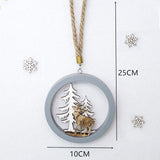 Natural Xmas Elk Wood Craft Christmas Tree Ornament Noel Christmas Decoration for Home Wooden