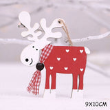 Natural Xmas Elk Wood Craft Christmas Tree Ornament Noel Christmas Decoration for Home Wooden