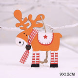 Natural Xmas Elk Wood Craft Christmas Tree Ornament Noel Christmas Decoration for Home Wooden