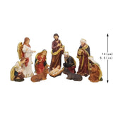 Zayton Statue Nativity Scene Set Christmas Crib Figurines Baby Jesus Manger Miniatures Ornament Church Catholic