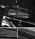 WILD MAN Rainproof Bicycle Bag Frame Front Top Tube Cycling Bag Reflective 6.5in Phone Case Touchscreen Bag MTB Bike Accessories