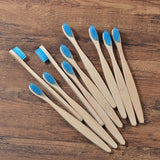 New design mixed color bamboo toothbrush Eco Friendly wooden Tooth Brush Soft bristle Tip Charcoal adults oral care toothbrush