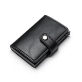Casual Card Holder Hasp Protector Smart Card Case Metal RFID Aluminum Box Slim Men and Women ID Holder PU Leather