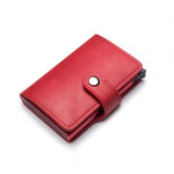 Casual Card Holder Hasp Protector Smart Card Case Metal RFID Aluminum Box Slim Men and Women ID Holder PU Leather