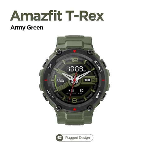Amazfit T-rex T rex Smartwatch 5ATM 14 Sports Modes Smart Watch GPS/GLONASS MIL-STD for iOS Android phone