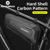 ROCKBROS Hard Shell Bicycle Bag MTB Road Bike Bag Carbon Pattern Waterproof Top Tube Bag Cycling Saddle Bag 1.5L High Capacity