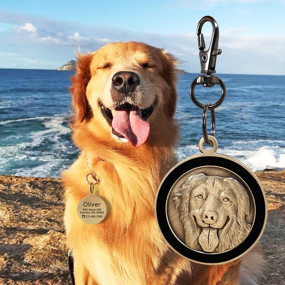 Personalized Dog ID Tag Engraved Pet Dog Tags Collar Accessories Custom Puppy Cat Name Tags For Dogs Necklaces Pendants