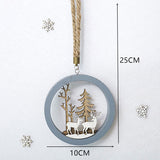 Natural Xmas Elk Wood Craft Christmas Tree Ornament Noel Christmas Decoration for Home Wooden