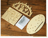 Natural Xmas Elk Wood Craft Christmas Tree Ornament Noel Christmas Decoration for Home Wooden