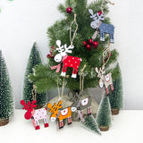 Natural Xmas Elk Wood Craft Christmas Tree Ornament Noel Christmas Decoration for Home Wooden
