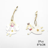 Natural Xmas Elk Wood Craft Christmas Tree Ornament Noel Christmas Decoration for Home Wooden